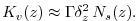 $\displaystyle K_{v}(z) \approx \Gamma \delta_z^2\, N_s(z).$