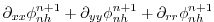 $\displaystyle \partial_{xx} \phi_{nh}^{n+1} + \partial_{yy} \phi_{nh}^{n+1} +
\partial_{rr} \phi_{nh}^{n+1}$