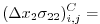 $\displaystyle (\Delta{x}_2\sigma_{22})_{i,j}^C =$