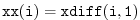 $\displaystyle {\tt xx(i) = xdiff(i,1)}
$