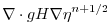 $\displaystyle \nabla \cdot g H \nabla \eta^{n+1/2}$