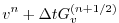 $\displaystyle v^n + \Delta t G_v^{(n+1/2)}$