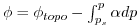 $ \phi = \phi_{topo} - \int^p_{p_s} \alpha dp$