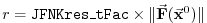$ r =
\texttt{JFNKres\_tFac}\times\Vert\ensuremath{\vec{\mathbf{F}}}(\ensuremath{\vec{\mathbf{x}}}^{0})\Vert$