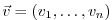$ \vec{v}=(v_1,\ldots,v_n)$