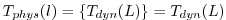 $ T_{phys}(l) = \{T_{dyn}(L)\} = T_{dyn}(L) $