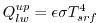 $\displaystyle Q_{lw}^{up}=\epsilon \sigma T_{srf}^4
$