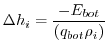 $\displaystyle \Delta h_i = \frac{-E_{bot}}{(q_{bot} \rho_i)}
$