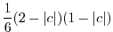 $\displaystyle \frac{1}{6} ( 2 - \vert c\vert ) ( 1 - \vert c\vert )$