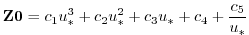$\displaystyle {\bf Z0} = c_1u^3_* + c_2u^2_* + c_3u_* + c_4 + {c_5 \over {u_*}}
$