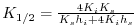 $ K_{1/2}=\frac{4 K_i K_s}{K_s h_i + 4 K_i h_s}
$