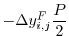 $\displaystyle - \Delta{y}_{i,j}^{F} \frac{P}{2}$