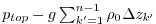 $ p_{top}-g\sum_{k'=1}^{n-1}\rho_{0}\Delta{z}_{k'}$