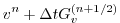 $\displaystyle v^{n} + \Delta t G_v^{(n+1/2)}$