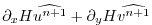 $\displaystyle \partial_x H \widehat{u^{n+1}}
+ \partial_y H \widehat{v^{n+1}}$