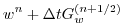 $\displaystyle w^n + \Delta t G_w^{(n+1/2)}$