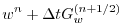 $\displaystyle w^{n} + \Delta t G_w^{(n+1/2)}$