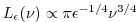 $ L_\epsilon(\nu)\propto\pi\epsilon^{-1/4}\nu^{3/4}$