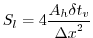 $\displaystyle S_{l} = 4 \frac{A_{h} \delta t_{v}}{{\Delta x}^2}$