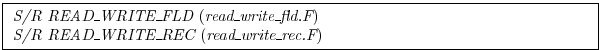 \fbox{
\begin{minipage}{5.0in}
{\it S/R READ\_WRITE\_FLD}~({\it read\_write\_fld.F})\\
{\it S/R READ\_WRITE\_REC}~({\it read\_write\_rec.F})
\end{minipage}}