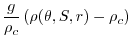 $\displaystyle \frac{g}{\rho _{c}}\left( \rho (\theta ,S,r)-\rho
_{c}\right)$