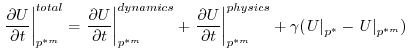 $\displaystyle \left . \frac{\partial U}{\partial t} \right \vert _{p^{*m}}^{tot...
...
\gamma ({\left . U \right \vert _{p^*}} - {\left . U \right \vert _{p^{*m}}})
$