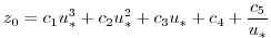 $\displaystyle {z_0} = c_1u^3_* + c_2u^2_* + c_3u_* + c_4 + \frac{c_5 }{ u_*}
$