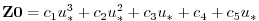 $\displaystyle {\bf Z0} = c_1u^3_* + c_2u^2_* + c_3u_* + c_4 + {c_5}{u_*}
$