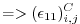 $\displaystyle => (\epsilon_{11})_{i,j}^C$