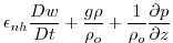 $\displaystyle \epsilon _{nh}\frac{Dw}{Dt}+\frac{g\rho }{\rho _{o}}+\frac{1}{\rho _{o}}
\frac{\partial p}{\partial z}$