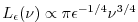 $ L_\epsilon(\nu)\propto\pi\epsilon^{-1/4}\nu^{3/4}$