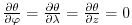 $ \frac{\partial \theta}{\partial \varphi}=
\frac{\partial \theta}{\partial \lambda}=\frac{\partial \theta}{\partial z}=0$