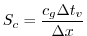 $\displaystyle S_{c} = \frac{c_{g} \Delta t_{v}}{ \Delta x}$