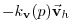 $\displaystyle -k_\mathbf{v}(p)\vec{\mathbf{v}}_h$