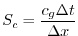 $\displaystyle S_{c} = \frac{c_{g} \Delta t}{ \Delta x}$