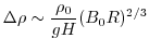 $\displaystyle \Delta \rho \sim \frac{\rho_0}{g H} (B_0 R)^{2/3}$