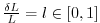$ \frac{\delta{L}}{L}=l\in[0,1]$