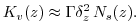 $\displaystyle K_{v}(z) \approx \Gamma \delta_z^2\, N_s(z).$