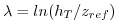 $ \lambda =ln(h_T/z_{ref})$