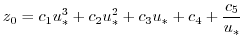$\displaystyle {z_0} = c_1u^3_* + c_2u^2_* + c_3u_* + c_4 + \frac{c_5 }{ u_*}
$