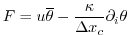$\displaystyle F = u \overline{\theta} - \frac{\kappa}{\Delta x_c} \partial_i \theta
$
