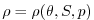 $ \rho =\rho (\theta ,S,p)$