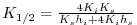 $ K_{1/2}=\frac{4 K_i K_s}{K_s h_i + 4 K_i h_s}
$