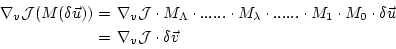 \begin{displaymath}\begin{split}\nabla_v {\cal J} (M(\delta \vec{u})) & = \, \na...
... ~ & = \, \nabla_v {\cal J} \cdot \delta \vec{v} \\ \end{split}\end{displaymath}