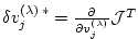 $ \delta v^{(\lambda) \, \ast}_{j} = \frac{\partial}{\partial v^{(\lambda)}_{j}}
{\cal J}^T $