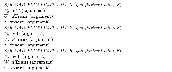 \fbox{ \begin{minipage}{4.75in}
{\em S/R GAD\_FLUXLIMIT\_ADV\_X} ({\em gad\_flux...
...bf rTrans} (argument)
\par
$\tau$: {\bf tracer} (argument)
\par
\end{minipage} }