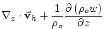 $\displaystyle \mathbf{\nabla }_{z}\cdot \vec{\mathbf{v}}_{h}+\frac{1}{\rho _{o}}\frac{
\partial \left( \rho _{o}w\right) }{\partial z}$