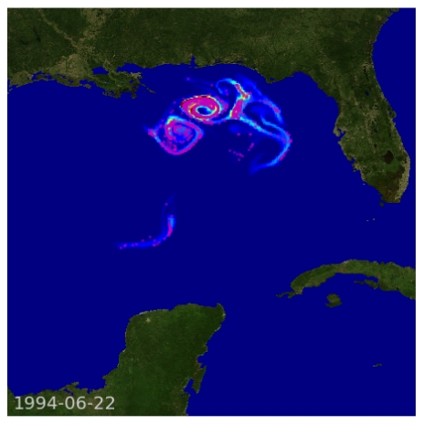 Spreading of a buoyant surface plume modeled using MITgcm